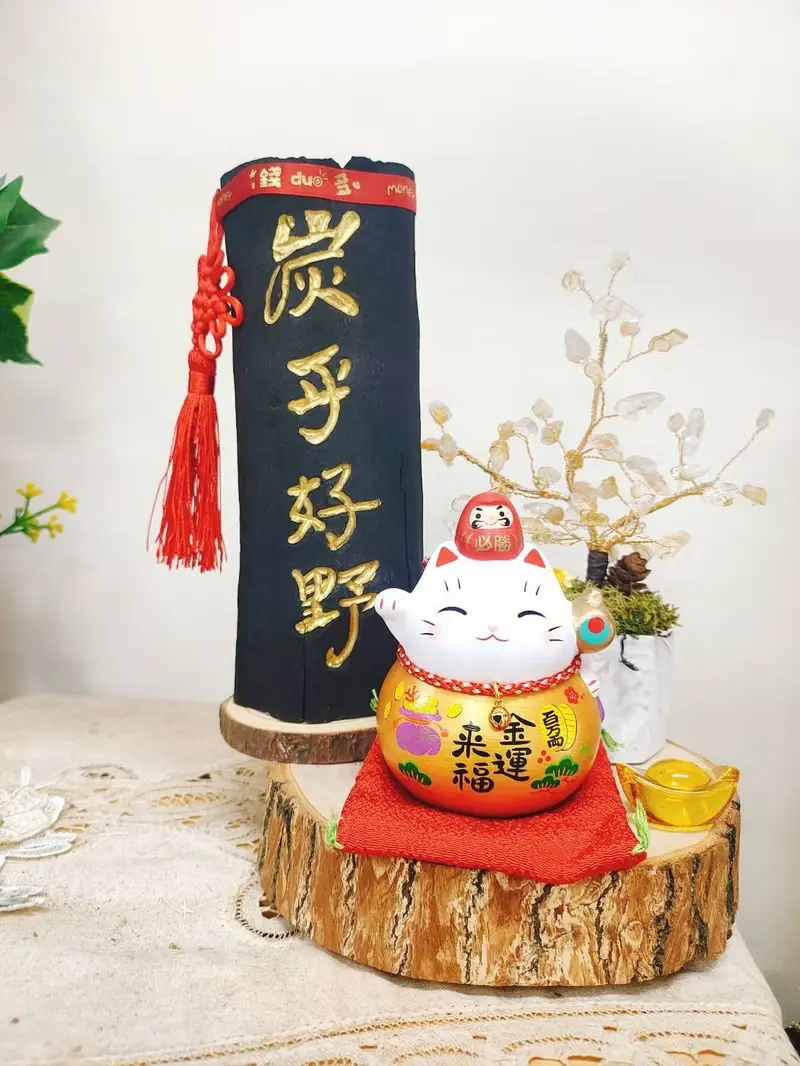 【Lingling's Studio蕎翎工作室】炭雕名片座 開幕賀禮 招財