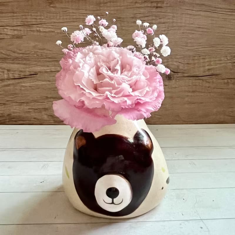 A Lu 萌熊陶花器/擺飾/禮物/手作手繪 原創僅此一件