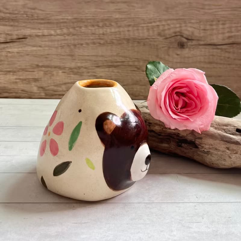 A Lu 萌熊陶花器/擺飾/禮物/手作手繪 原創僅此一件