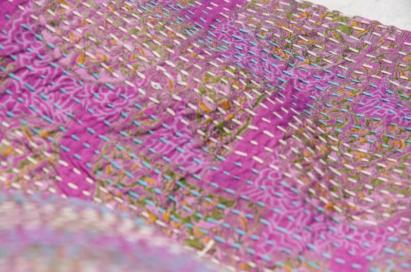 刺繡絲巾/絲綢刺繡圍巾/手縫紗麗線絲巾/印度絲綢刺繡圍巾-法式風