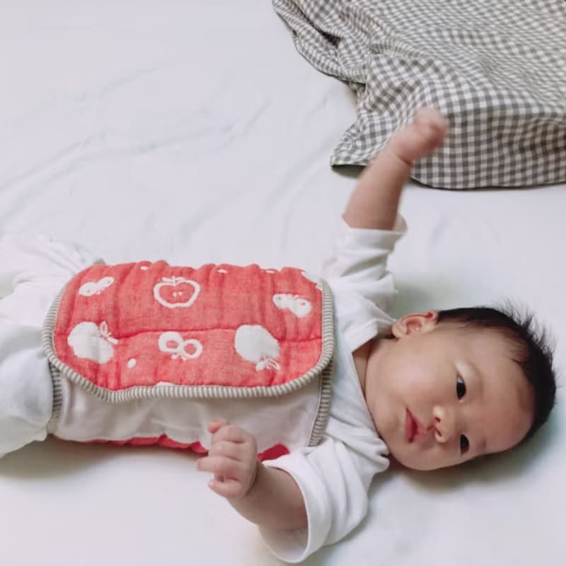 (新生兒好睡過夜)日本6重紗暖呼呼肚圍(0-2歲) 62x22.5 cm _適用4