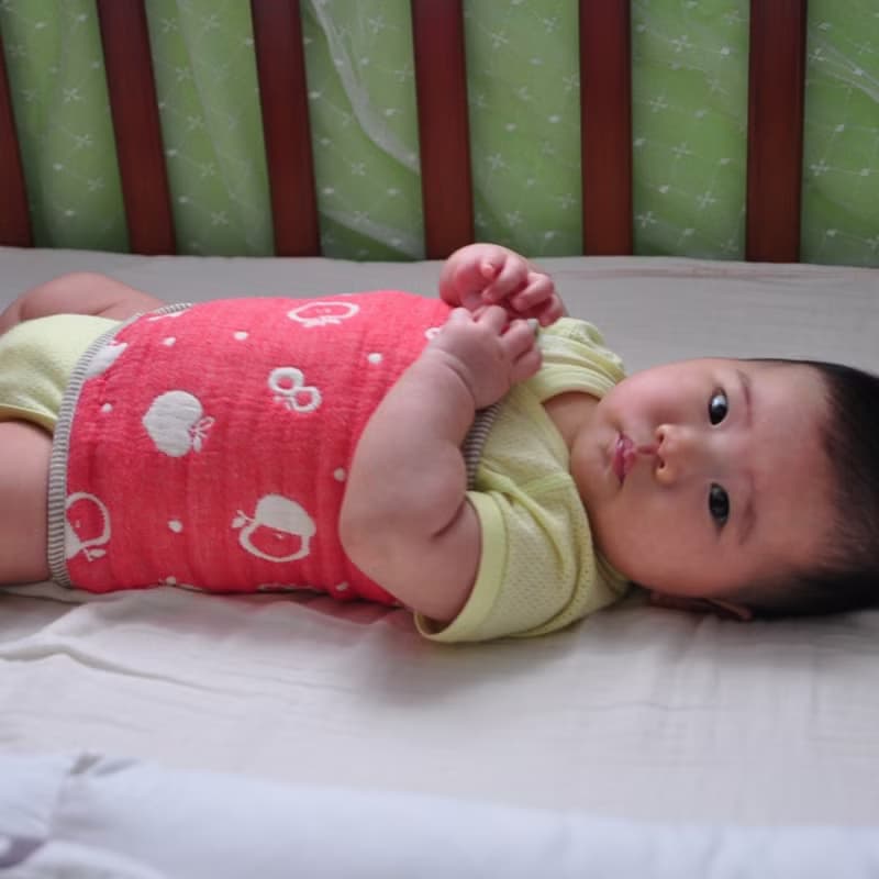 (新生兒好睡過夜)日本6重紗暖呼呼肚圍(0-2歲) 62x22.5 cm _適用4