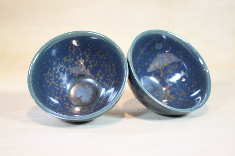 【送禮好物】富貴 藍晶釉對杯 茶碗 名家葉敏祥作品