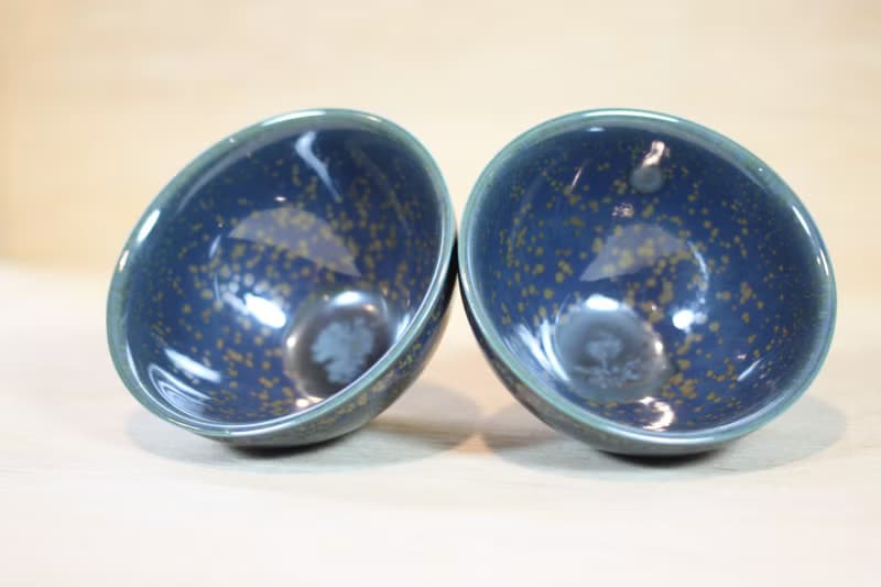 【送禮好物】富貴 藍晶釉對杯 茶碗 名家葉敏祥作品