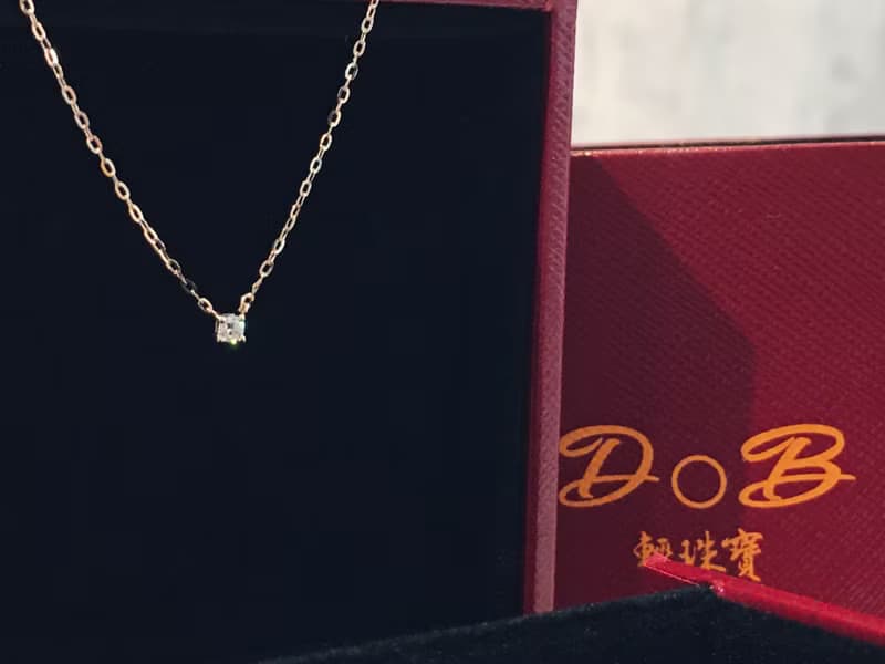 5分天然鑽石k金項鍊