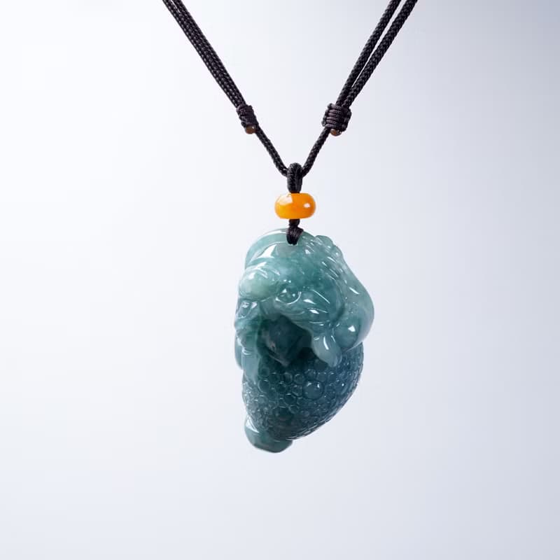 【招財神獸】藍水翡翠三腳蟾蜍項鍊 | 天然翡翠A貨 | 送禮