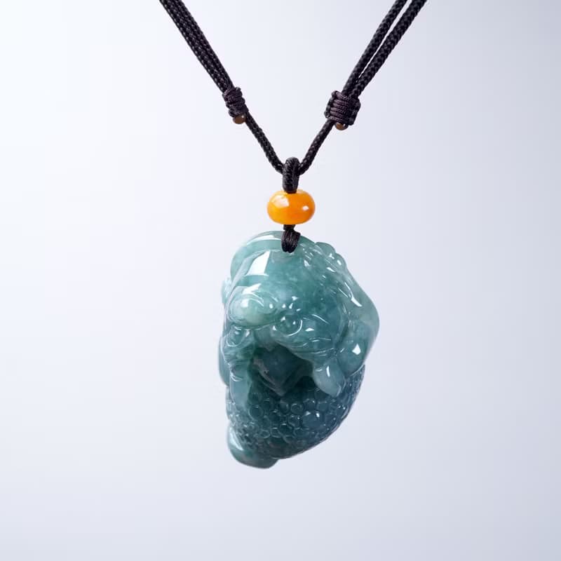 【招財神獸】藍水翡翠三腳蟾蜍項鍊 | 天然翡翠A貨 | 送禮