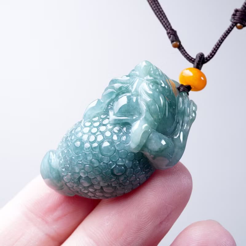 【招財神獸】藍水翡翠三腳蟾蜍項鍊 | 天然翡翠A貨 | 送禮