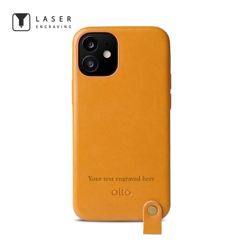 頸掛式皮革防摔手機殼iPhone 12 Mini 灰