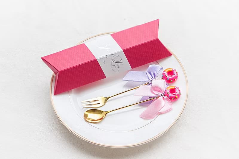 Sweet Love甜甜圈叉子湯匙 (玫紅盒裝)-禮盒 禮贈品 公關 居家