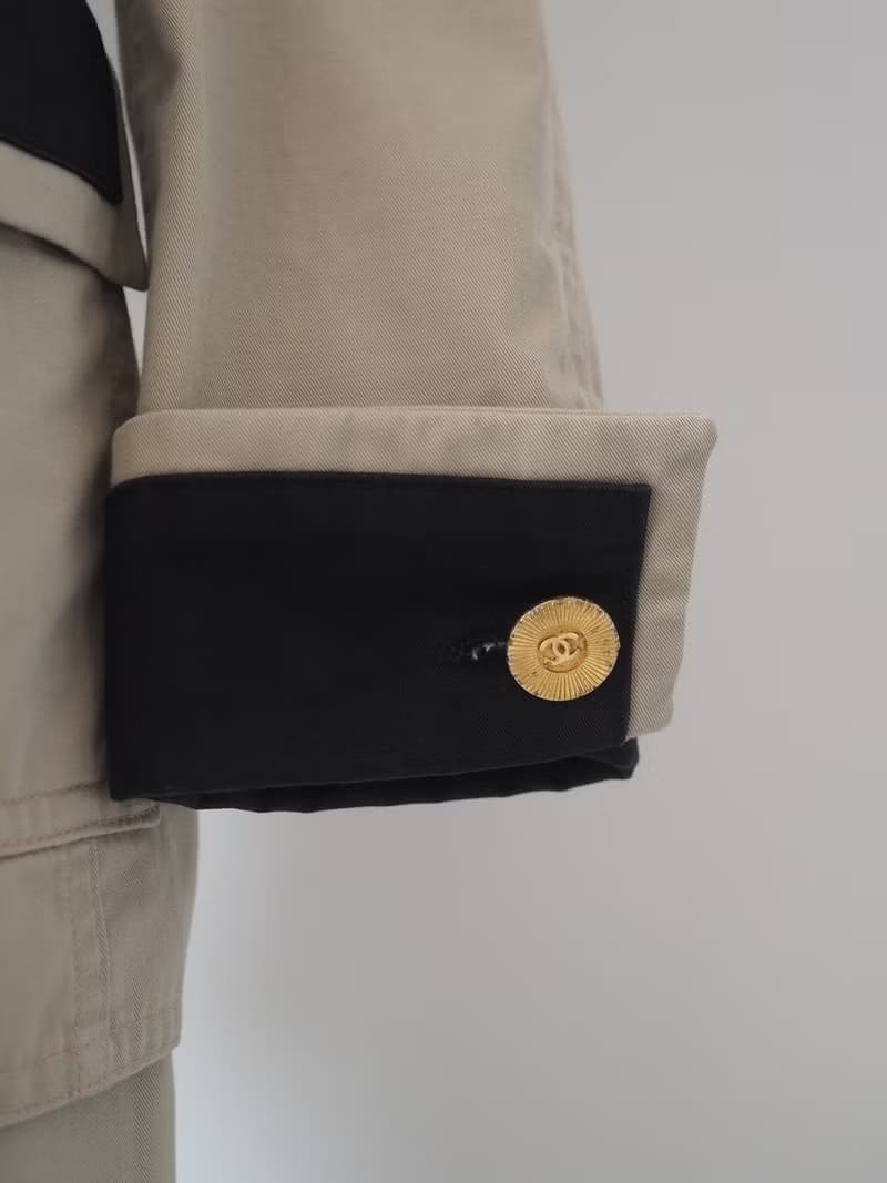 CHANEL シャネル バイカラー セットアップ ジャケット スカート ベージュ ブラック コットン ヴィンテージ
