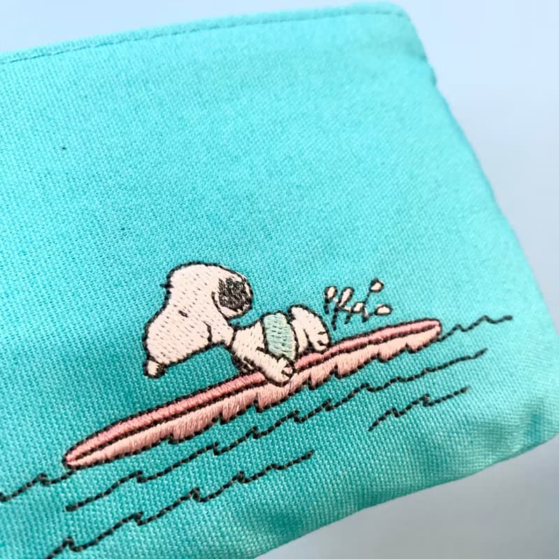 snoopy 史努比 亞麻 棉帆布刺繡 鑰匙包 耳機包 悠遊卡包 口紅包