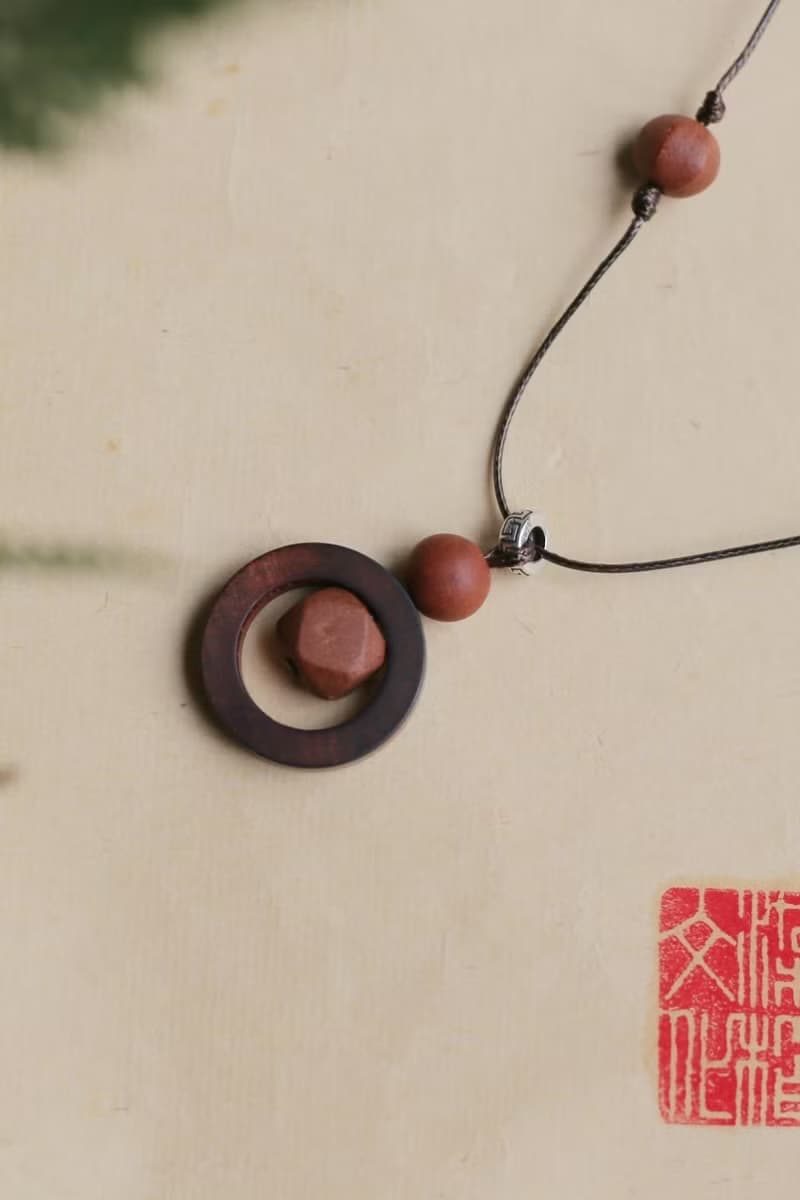 壹染指香品 | 天然和合香 | 香珠 純銀 紫檀 項鏈 | 一物一圖