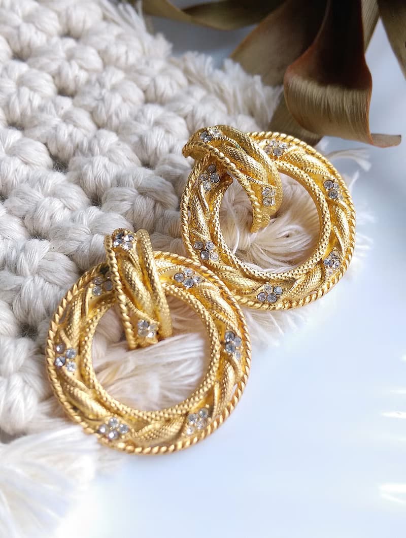 Vintage Jewelry 西洋古董飾品 啞光 門環式 經典 針式耳環