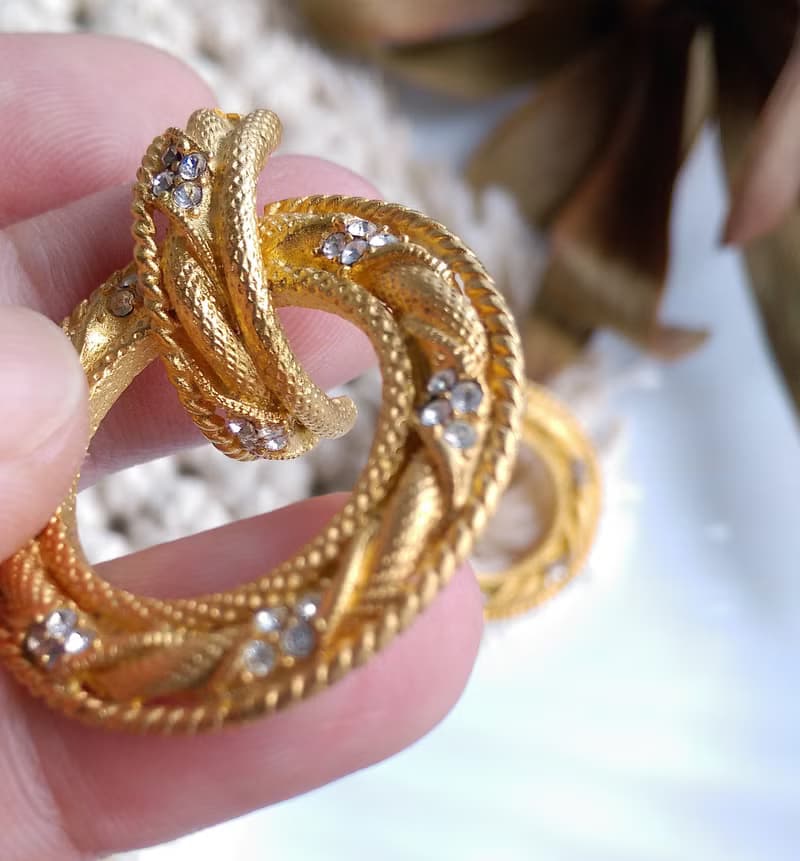Vintage Jewelry 西洋古董飾品 啞光 門環式 經典 針式耳環
