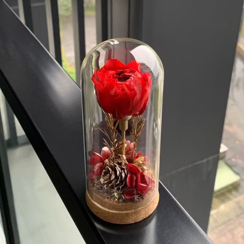 摯愛玫瑰 永生花 摯愛緋紅系列 (生日/桌花/氛圍感/禮物/家居裝飾