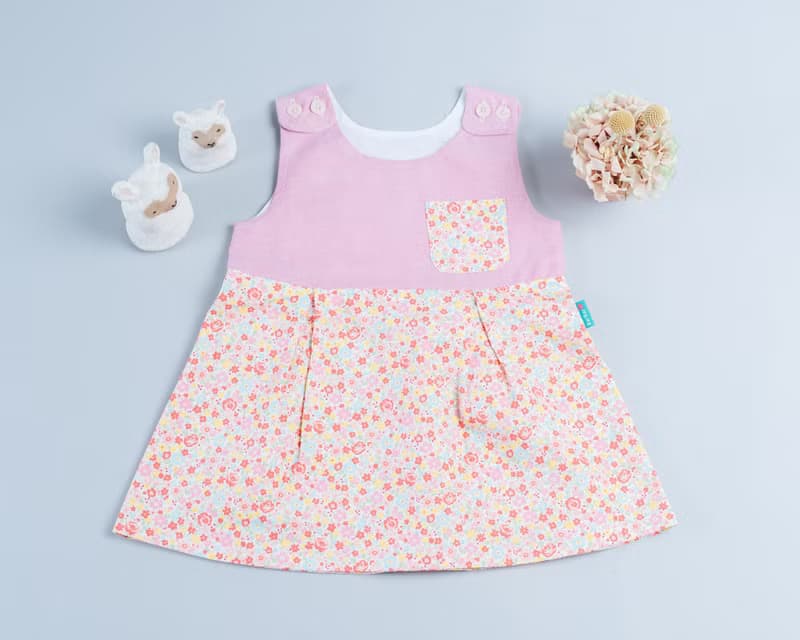 口袋洋裝-拼布3  幼童 新生兒 童裝 兒童 手作 洋裝