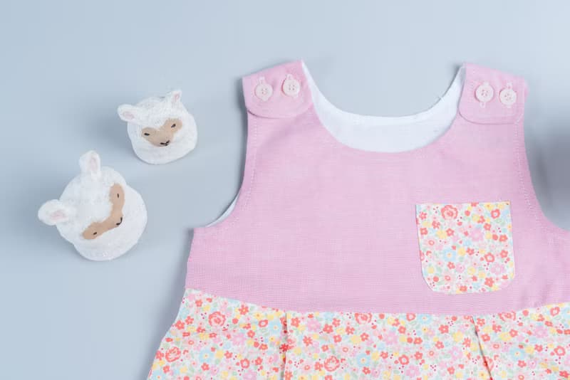 口袋洋裝-拼布3  幼童 新生兒 童裝 兒童 手作 洋裝