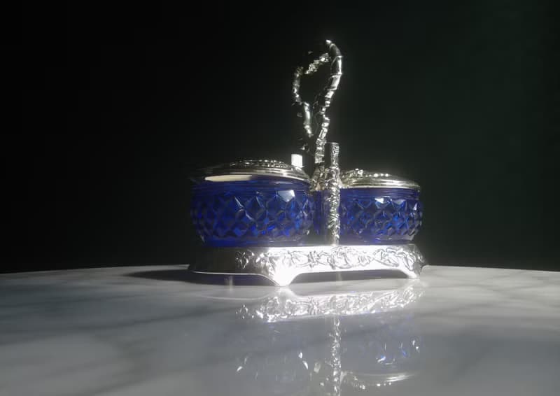 【老時光 OLD-TIME】早期台灣製藍色玻璃調料器組