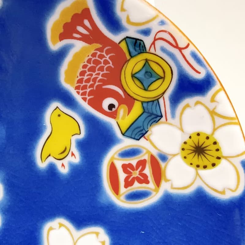 【九谷燒】青郊窯緣起小盤-櫻花緣起物