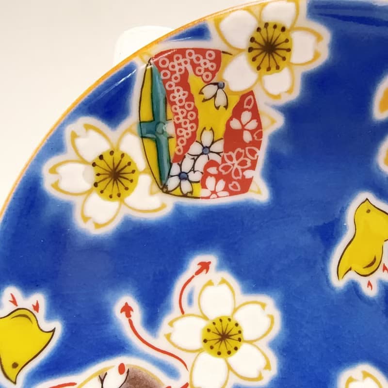 【九谷燒】青郊窯緣起小盤-櫻花緣起物