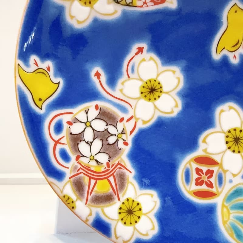 【九谷燒】青郊窯緣起小盤-櫻花緣起物