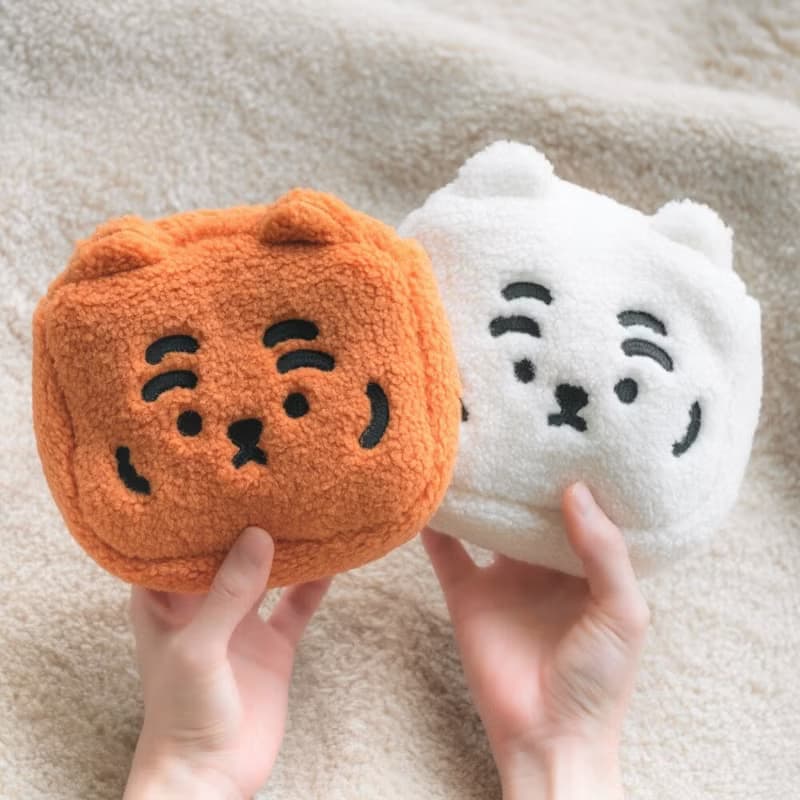 躺肥虎  方型毛絨收納包 / 零錢包 / 拉鍊收納袋