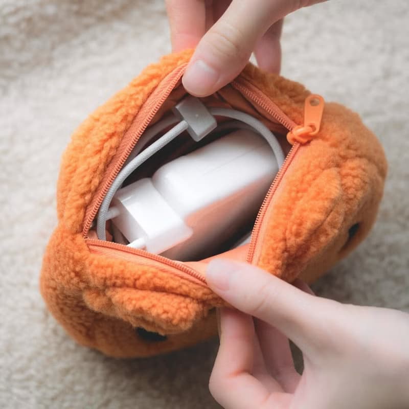 躺肥虎  方型毛絨收納包 / 零錢包 / 拉鍊收納袋