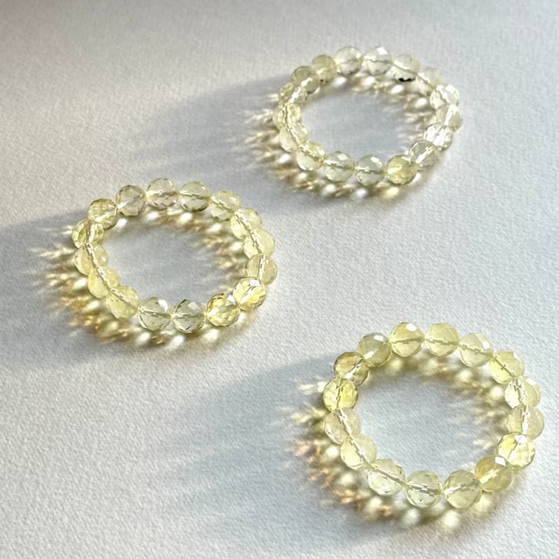 【玻璃隕石】黃金隕石切角純珠手鏈 護身符 執行力 目標前進 聚財