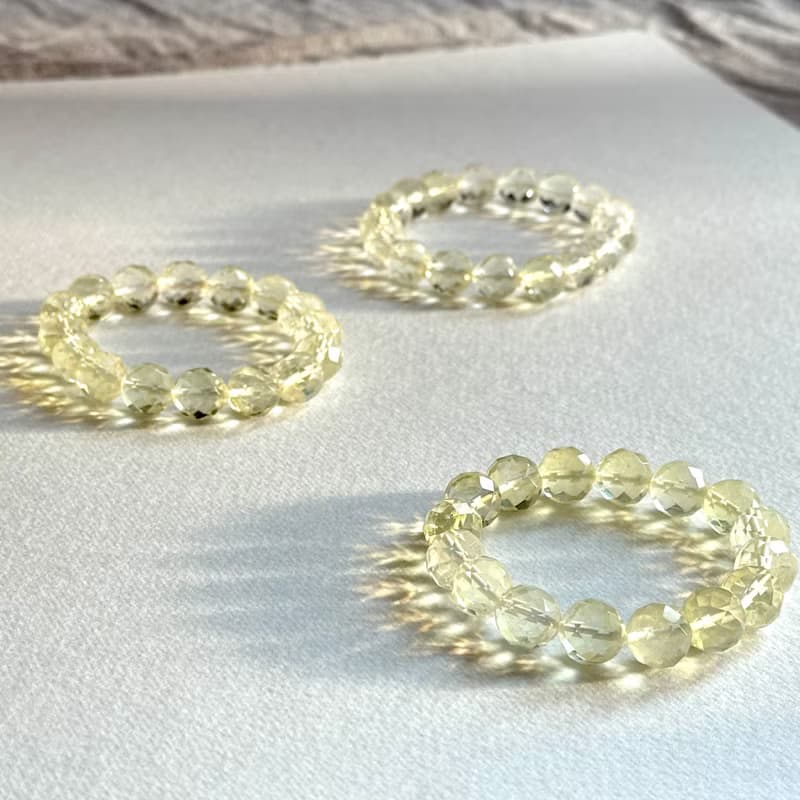 【玻璃隕石】黃金隕石切角純珠手鏈 護身符 執行力 目標前進 聚財