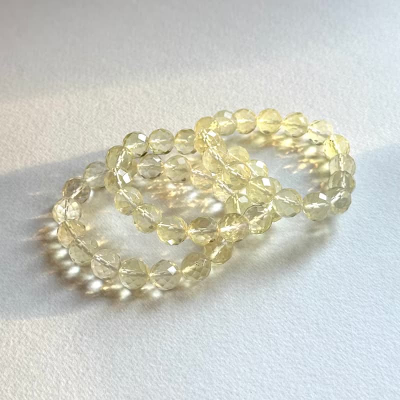 【玻璃隕石】黃金隕石切角純珠手鏈 護身符 執行力 目標前進 聚財