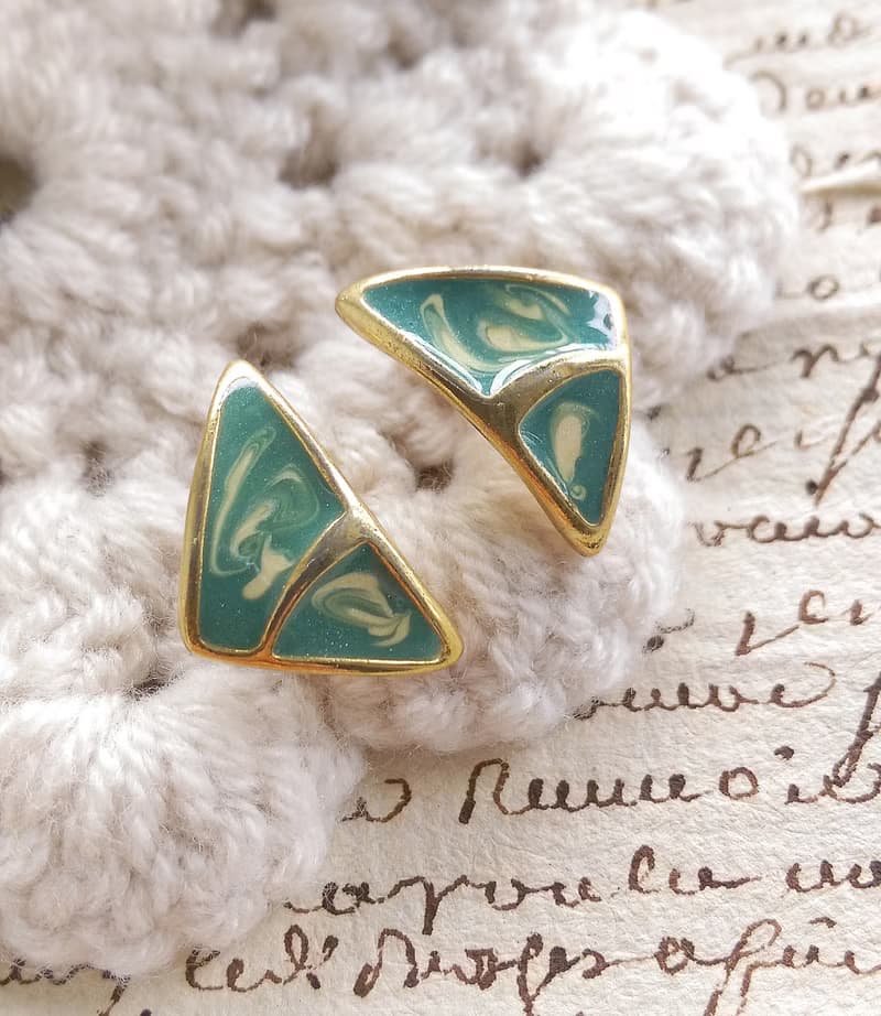 Vintage Jewelry 西洋古董飾品 摩登 復古 小巧對稱 針式耳環