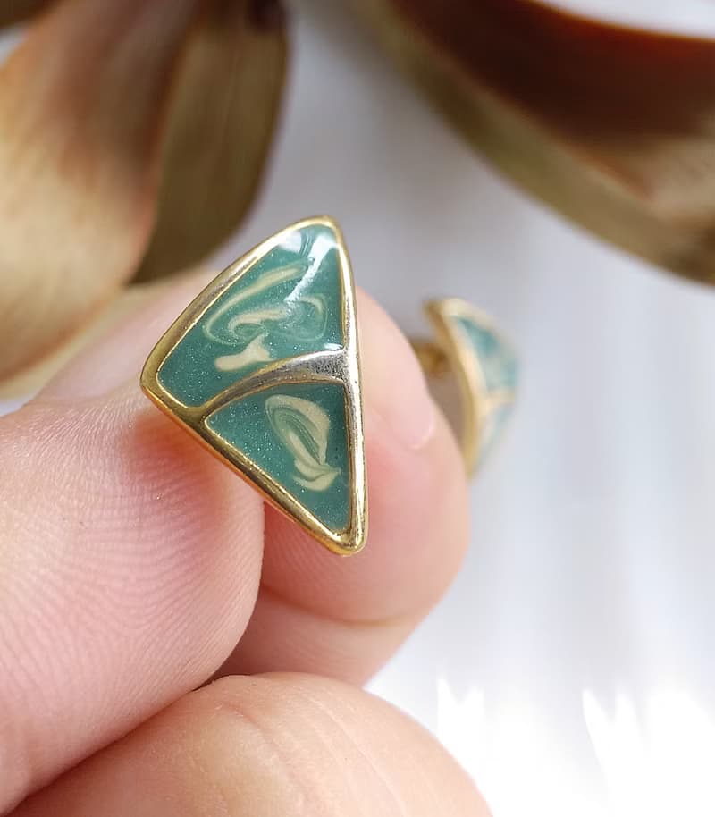 Vintage Jewelry 西洋古董飾品 摩登 復古 小巧對稱 針式耳環