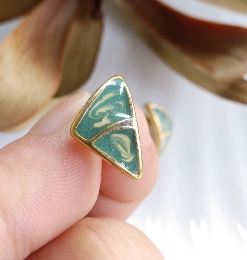 Vintage Jewelry 西洋古董飾品 摩登 復古 小巧對稱 針式耳環