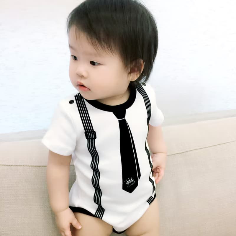 小紳士 領帶 短袖 寶寶彌月完美禮盒組 嬰兒 新生兒禮物 送禮推薦