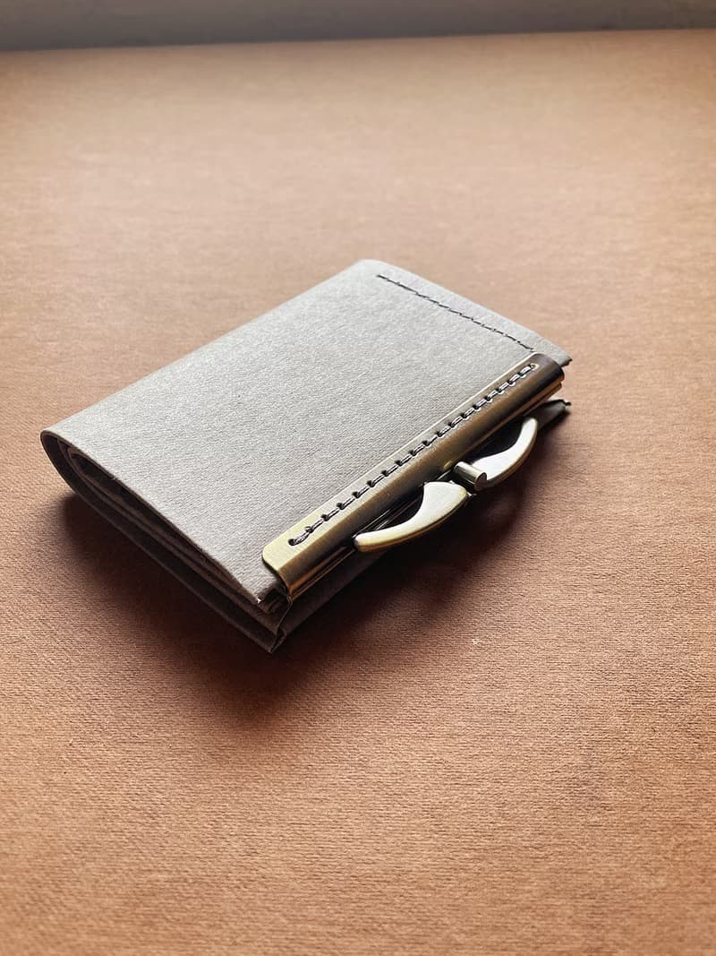 - 水洗紙口金短夾 /-*岩灰*2025新品*素食紙皮革