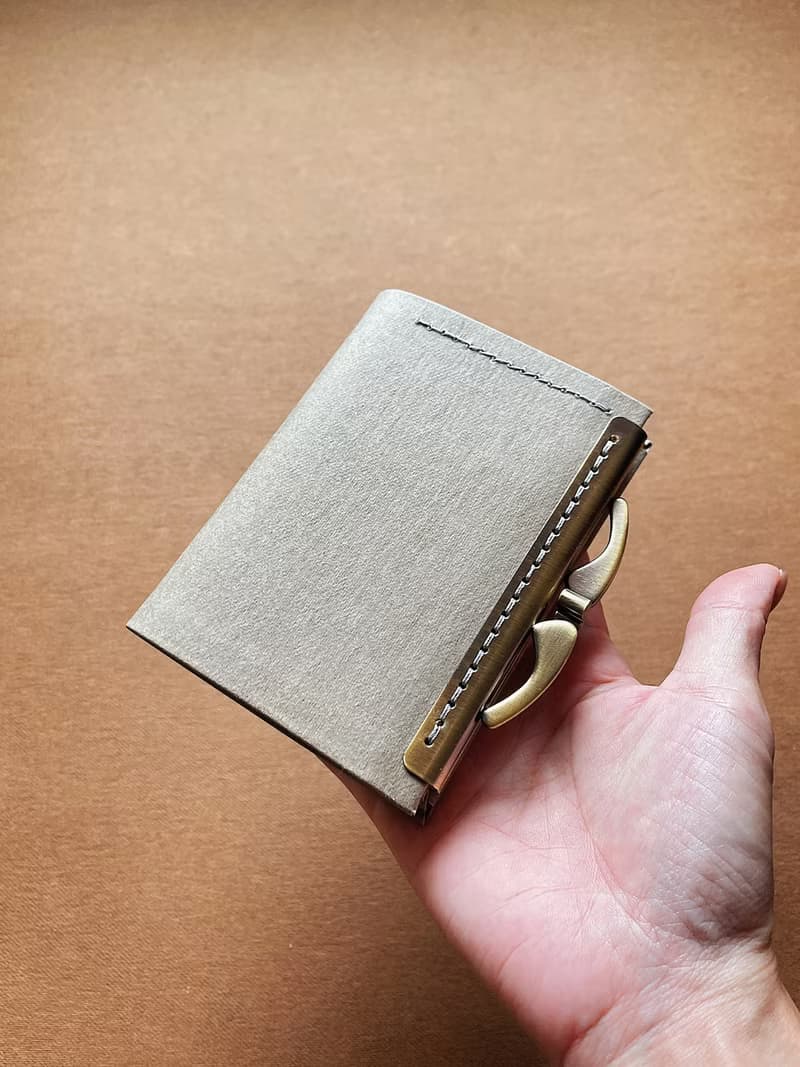 - 水洗紙口金短夾 /-*岩灰*2025新品*素食紙皮革