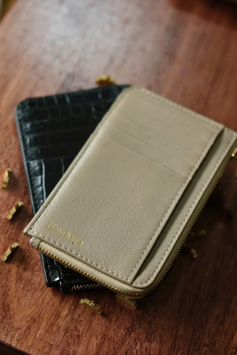 L-Zippy 卡片持有者錢包 - 米色 (真皮皮夾) - 個性化錢包