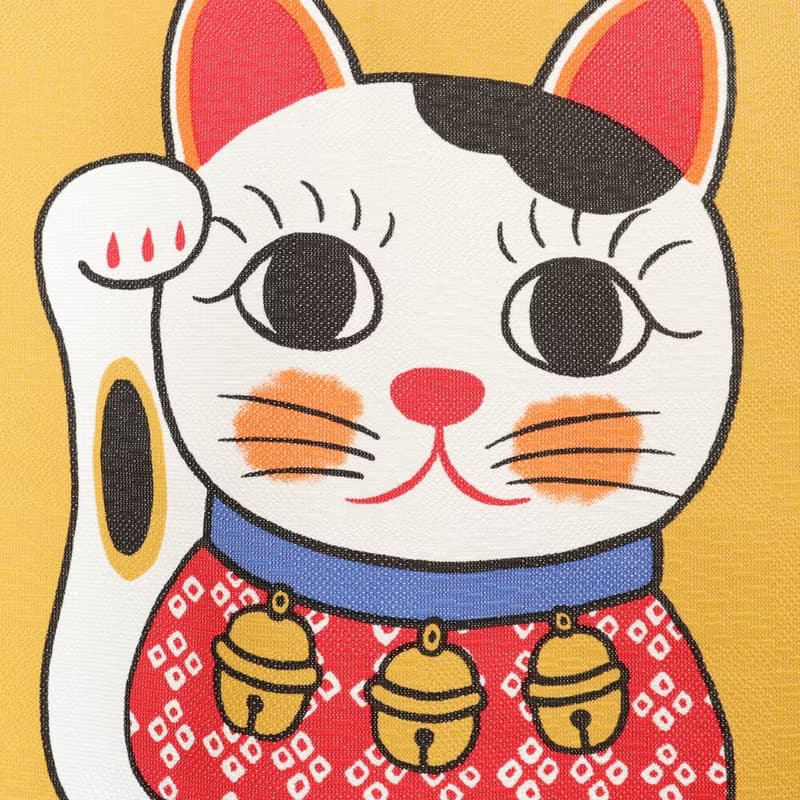 【預訂】日本製 黃色開運招福招財貓門簾