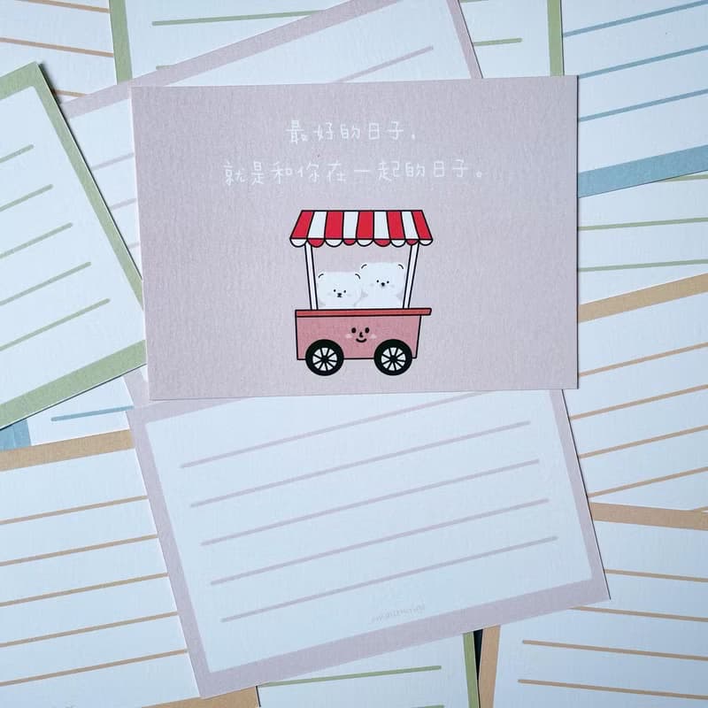 #25 _smallthings 插畫明信片(小攤車)