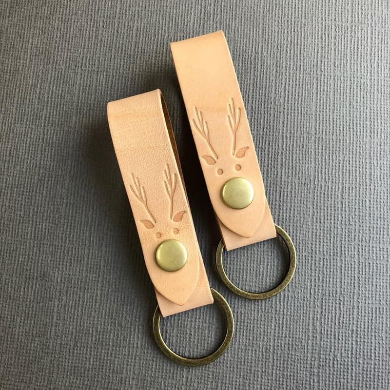 麋鹿鑰匙圈  手工皮件