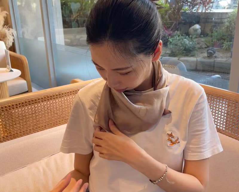 花葉移印染方短絲巾 - 雲夢疏影