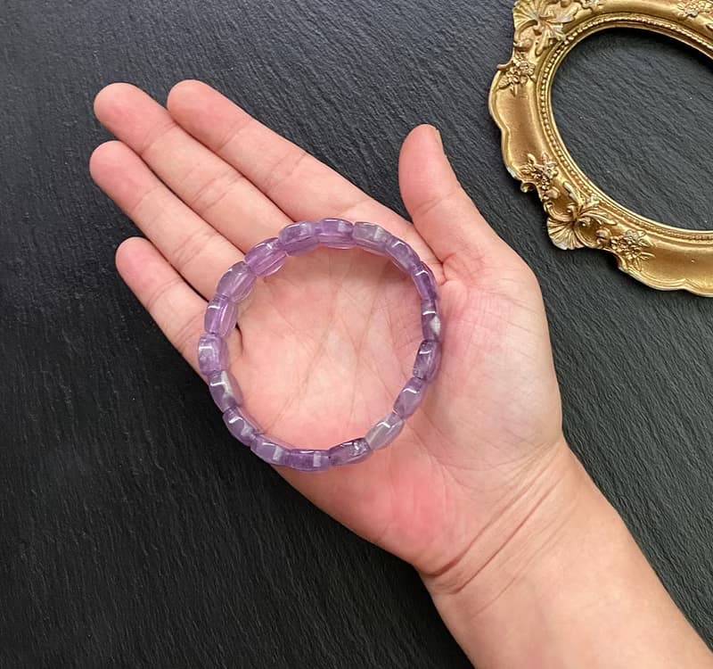 啟發智慧 激發創意 -鑽石切面薰衣草紫水晶手排 手鍊 手環