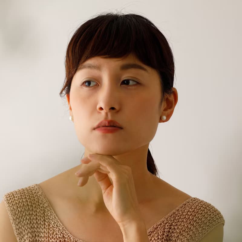 cotton pearl ―8mmコットンパールのループフィットイヤリング