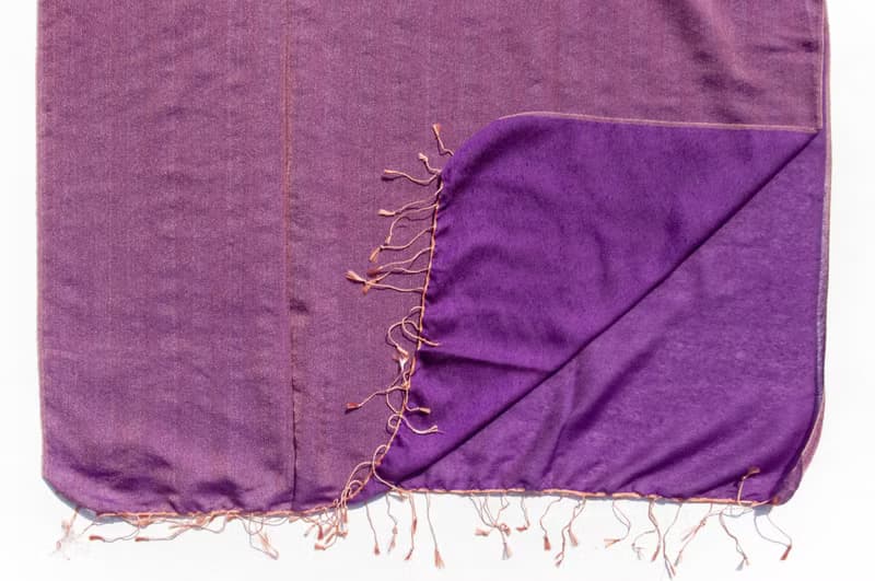 喀什米爾Cashmere 編織羊絨圍巾 羊毛真絲披巾 戒指絨披肩-雙色
