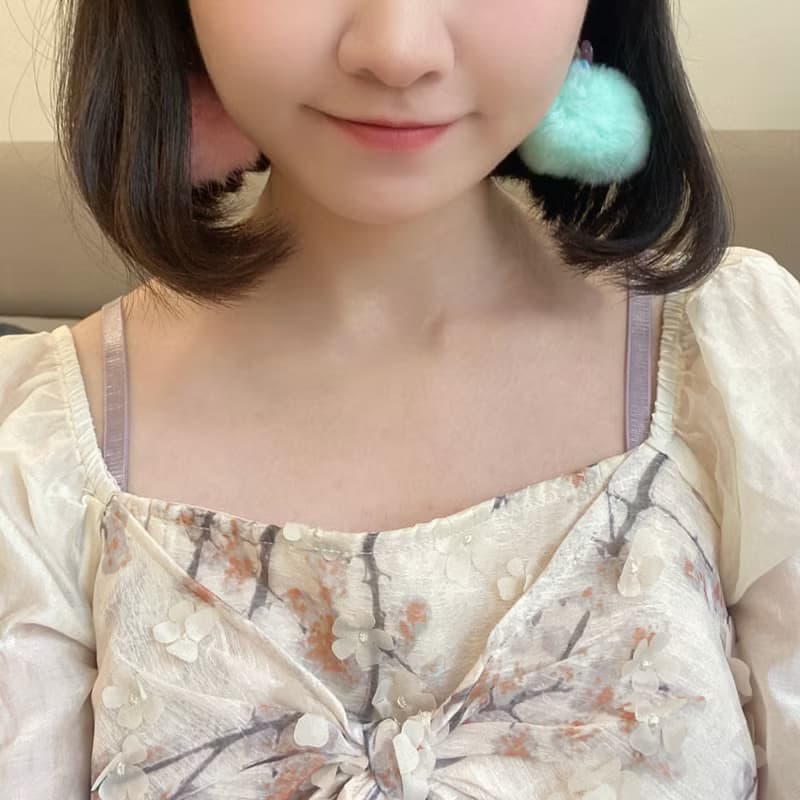大大顆毛毛球小花 撞色/新色 療癒系手作耳環 無痛耳夾/耳針