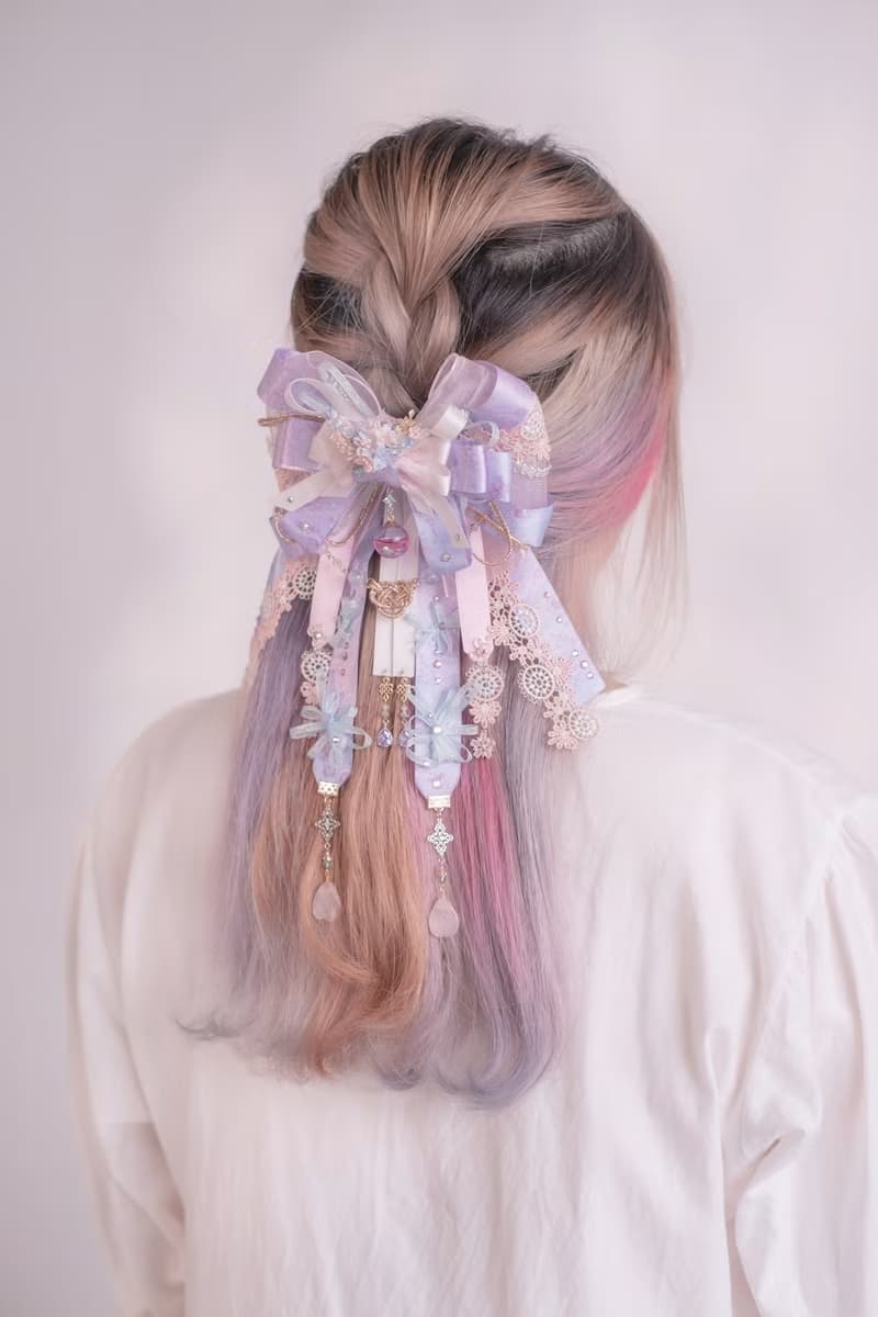 園遊花火彩繪絲帶兩用蝴蝶結髮夾