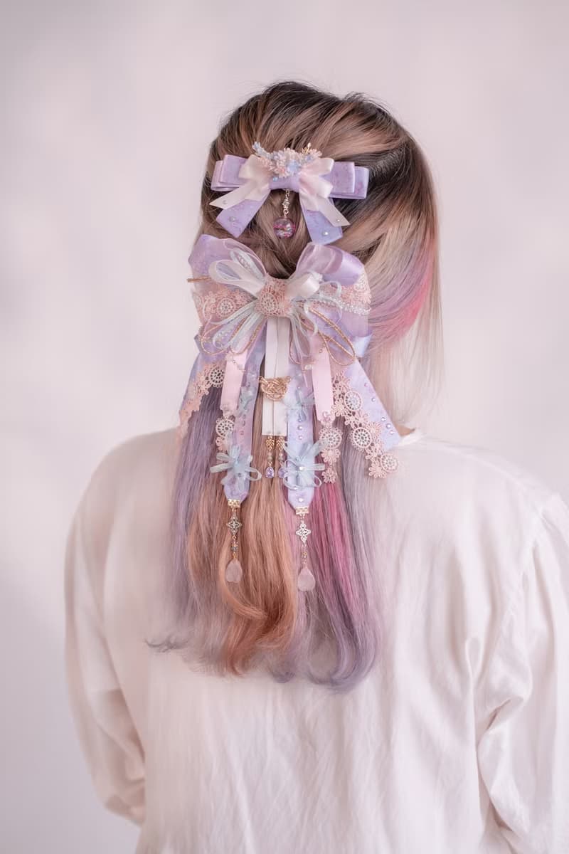 園遊花火彩繪絲帶兩用蝴蝶結髮夾