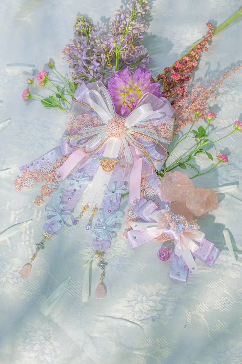 園遊花火彩繪絲帶兩用蝴蝶結髮夾