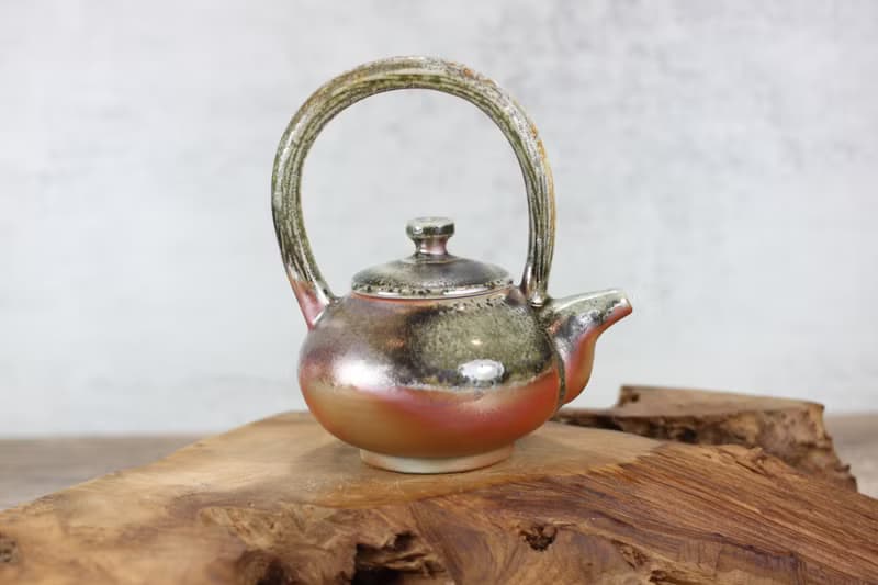 【送禮好物】180ml 柴燒重落灰 提樑茶壺 名家葉敏祥手作精品